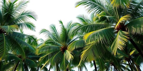 Obraz premium Tropical Tranquility: Swaying Palms in a Gentle Breeze