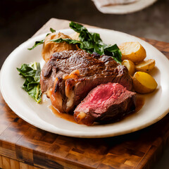 beef steak with vegetables