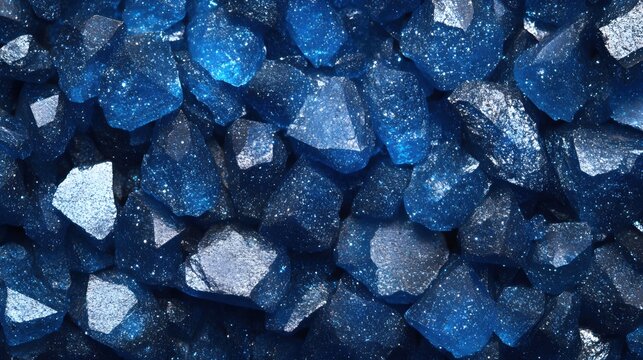 Sparkling Blue Crystals Close Up Abstract Background Texture Gemstone Mineral Specimen