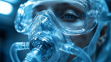 A medical professional readies for a vital procedure in a modern facility