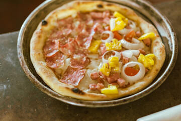 Close up homemade pizza