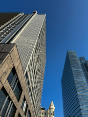 Obraz premium Low angle view of generic skyscrapers on Place Rogiers in Brussels