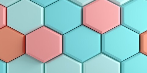 Colorful hexagonal tiles create a modern aesthetic interior design abstract art contemporary space eye-level artistic vision