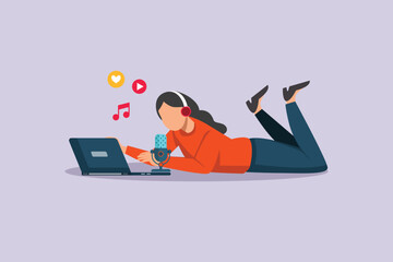 Podcast concept. Colored flat vector illustration isolated.