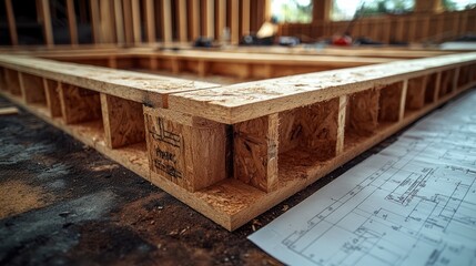 Detailed framework being prepared for a sturdy structure in a construction site