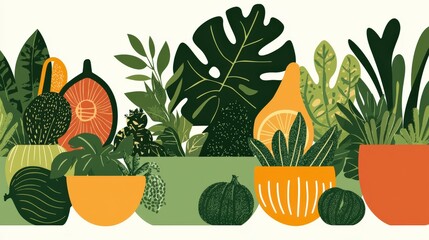 Reduce Waste with Reusable Green Plants Eco-Friendly Garden Vibrant Display Indoor Environment Sustainable Living Concept