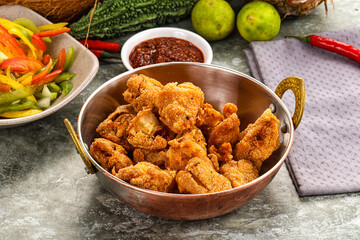 Golden crispy Breaded calamari snack