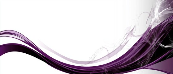 A purple and black wave with a white background