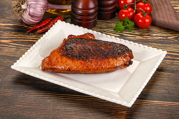 Roasted duck breast in cherry