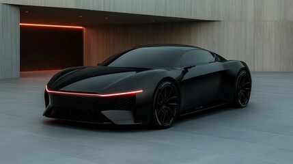 Sleek High-Performance Electric Hypercar in Modern Minimalist Setting
