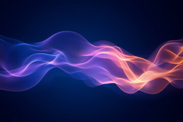 Obraz premium Vibrant abstract waves of glowing neon light flow seamlessly against a dark background, creating a futuristic and dynamic aesthetic. Use for business, banner, advertising.