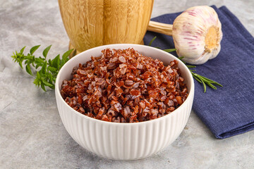 Red steamed rubine rice garnish