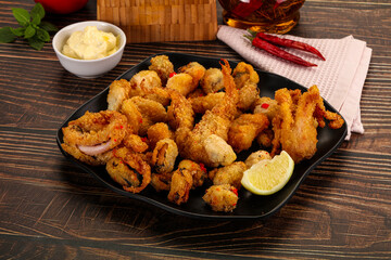 Fritto misto - deep fried seafood mix