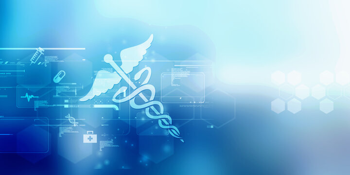 2d illustration caduceus medical symbol
