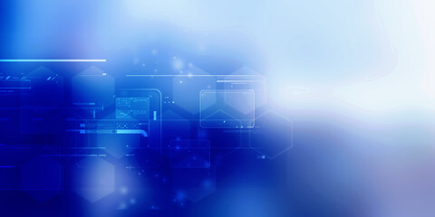 Naklejka premium 2d illustration Abstract futuristic electronic circuit technology background