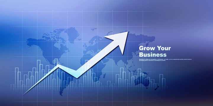 2d illustration Stock market online business concept. business Graph 