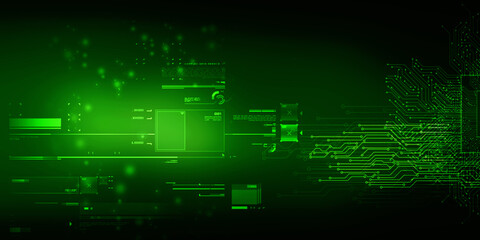 2d illustration Abstract futuristic electronic circuit technology background