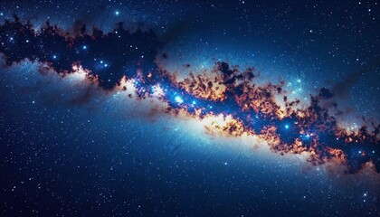 Fototapeta premium Artistic rendering of the Milky Way showcasing swirling bands of light and deep space colors