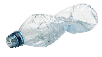 crumpled plastic bottle, isolated