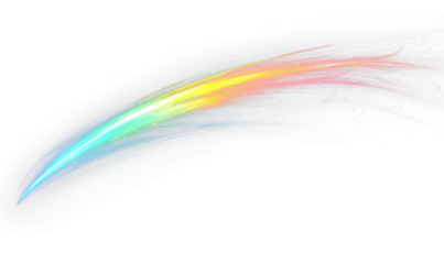 Crestal rainbow light, digital art, bright spectrum hues, isolate on transparent background, cutout, png
