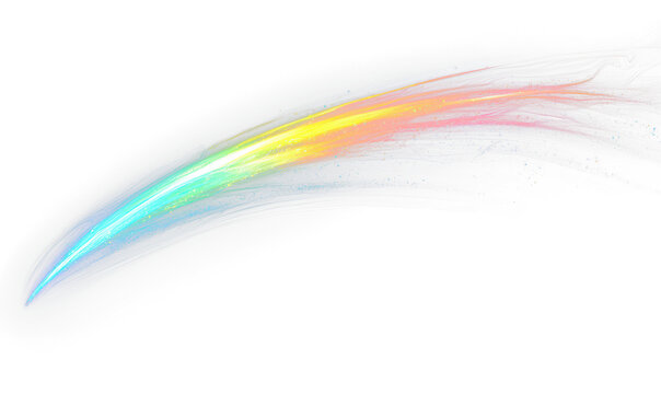 Crestal rainbow light, digital art, bright spectrum hues, isolate on transparent background, cutout, png - Powered by Adobe