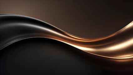 Obraz premium An abstract image featuring a flowing, metallic gold wave against a dark background, creating a sense of movement and luxury.