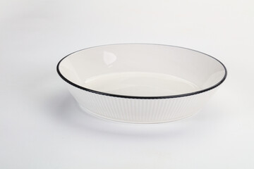 White ceramic empty plate dishware