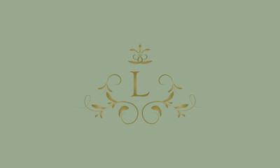 Elegant emblem logo with exquisite letter L. Business monogram emblem icon, symbol. Vector illustration.