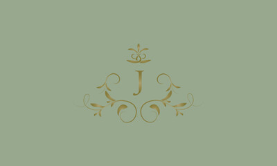 Elegant emblem logo with exquisite letter J. Business monogram emblem icon, symbol. Vector illustration.