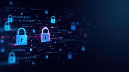 Fototapeta premium Computer Security Network Locked System Illustration Concept