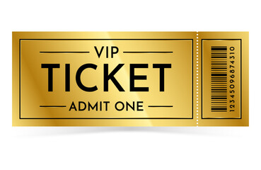 Vector VIP Ticket in golden color
