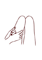 Sexy posen, kamasutra, lineare illustration, ästhetisch, jung, spicy illustration