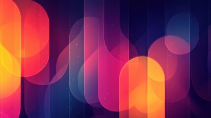 A colorful abstract background with orange and blue shapes. The colors and shapes create a sense of movement and energy