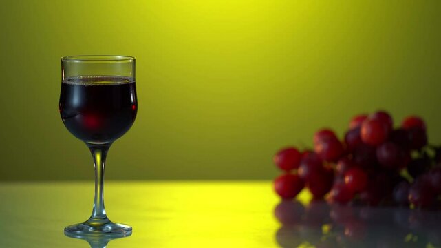 Filling a Wineglass with Red Wine on the Black Background in 1000fps Phantom Flex 
