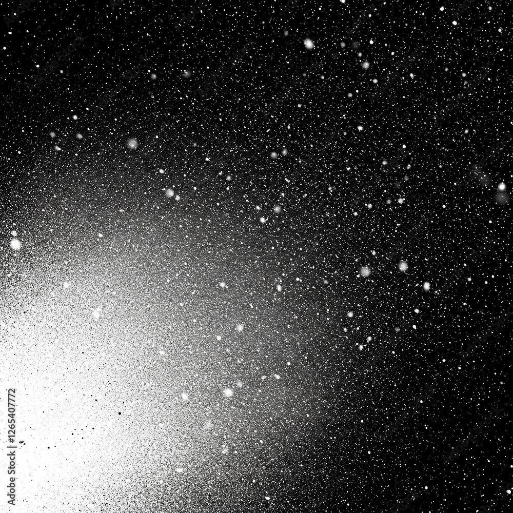 Wall mural abstract black background with stars. distressed white grainy texture with dust overlay textured. gr