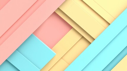 Obraz premium Pastel Geometric Abstract Background with Overlapping Shapes and Shadows