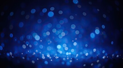 Stunning Blue Bokeh Background with Sparkling Lights
