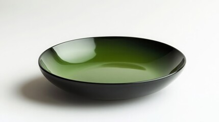 single green black plate, flat white background, 16:9