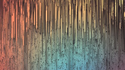 Fototapeta premium An abstract illustration showcasing colorful dripping lines against a gradient background. The design features elegant hues blending together, creating a modern look.