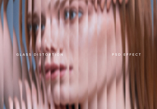 Reeded Glass Image Effect Mockup