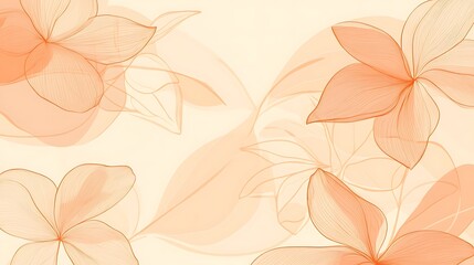 Delicate Peach Blossoms Abstract Floral Design