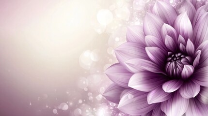 Fototapeta premium Elegant Soft Pastel Shades Background with Blooming Dahlia Flower as the Centerpiece