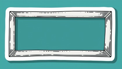 Hand drawn paper sticker, photo frame, picture border. Doodle sketch style. Frame of rectangle shape. perfect any project.