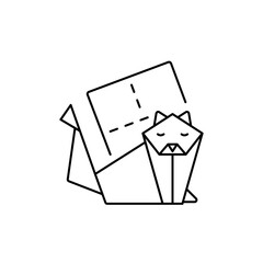 Origami Paper Icon Minimalist vector outline.