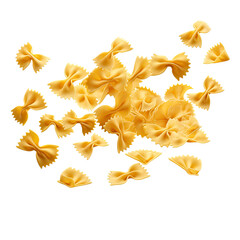  uncooked farfalle pasta on transparent background