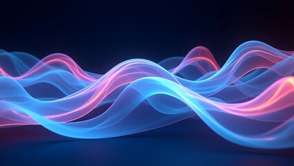 Abstract fluid 3d holographic wavy background. Generative Ai.