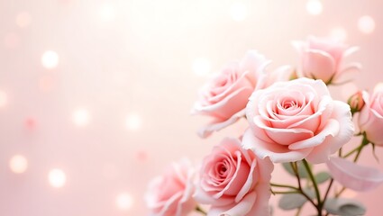 Obraz premium Bouquet of pink roses. Generative Ai.