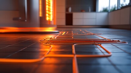 Underfloor Heating Installation: Warm Water Pipes with Insulation