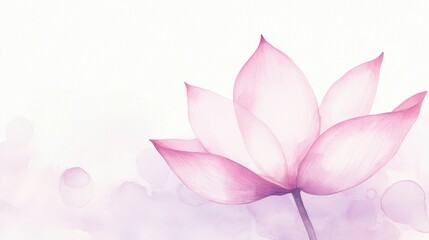A delicate pink lotus flower sits gracefully against a soft, ethereal background, symbolizing purity and tranquility.
