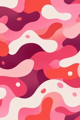 A vibrant, abstract pattern featuring wavy shapes in shades of pink and white, creating a playful and dynamic visual effect.